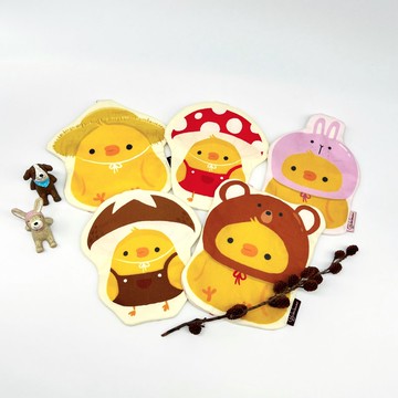 【小熊比比】蘑菇熊熊兔兔小雞手帕