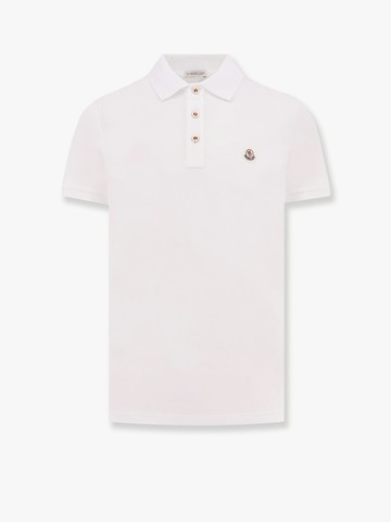 Cotton polo shirt with frontal logo patch - MONCLER - gender_Man