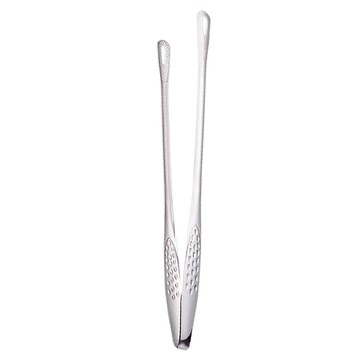 EZ 長型烤肉夾 夾面鏤空  不鏽鋼 銀色  1支