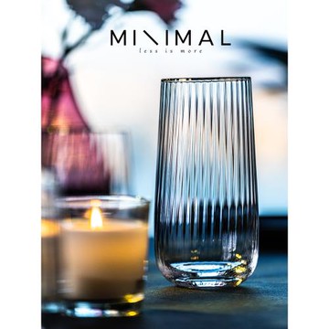 金邊透明玻璃杯家用輕奢風客廳水杯套裝威士忌酒杯啤酒杯酒吧杯子