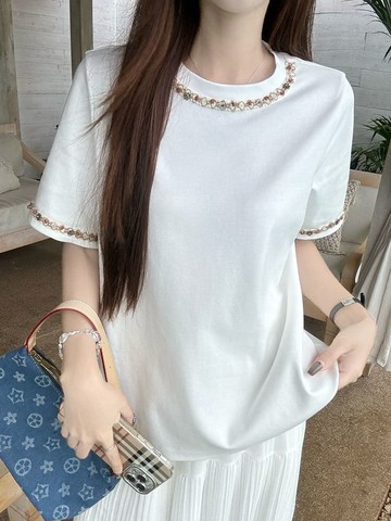 【missy shop】專屬定位刺繡圓領上衣-79086