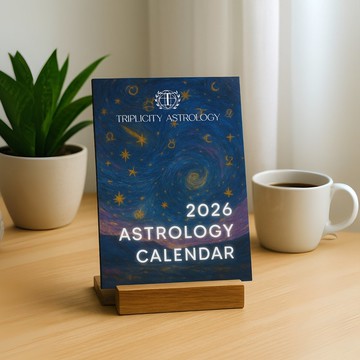 桌上 星夜占星星座月曆 2026 附木座 - 免費 13 頁占星指南