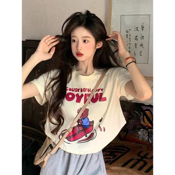 印花大碼胖mm小眾別致短袖T恤