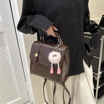 英倫復古雙肩包包女2025新款潮學生雙肩背包多功能書包手提旅行包