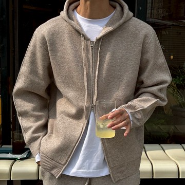 正韓現代感厚實軟料針織套裝 (拆賣) 連帽外套 休閒寬褲 7色 YUPPIE 預購商品 1021