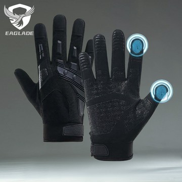 EAGLADE 男士工作手套帶觸摸屏,用於摩托車騎行維修和維護黑色 ZQ02 G07