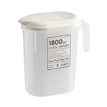 小禮堂 山田化學 日本製 單耳冷水壺 1.8L (白蓋款)