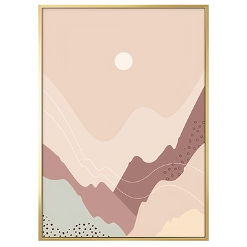 Boluo 菠蘿選畫所 幾何 山河 金色  42 x 59.4cm