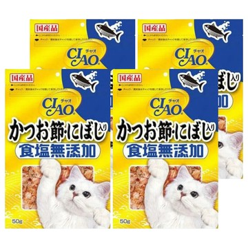 INABA CIAO 啾嚕 無鹽鰹魚片 日本國產品  鰹魚柴魚片+沙丁魚  50g  4包