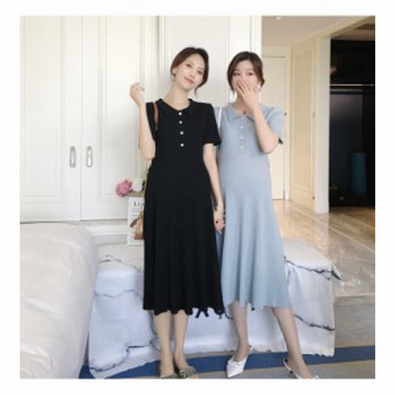 マタニティ ワンピース マタニティウエア ワンピース ミモレ丈 ロング 半袖 ポロワンピ ポロシャツワンピース 無地 シンプル 大人カジュ 通販 Lineポイント最大1 0 Get Lineショッピング