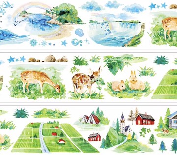 夏炎冬寂 季節感のある雰囲気 水彩畫造景 PET 和紙膠帶 台灣製