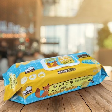 釩泰Finetech 廚房濕紙巾拋棄式濕紙巾(加大加厚)80抽【小三美日】 DS021102 防疫 抗菌