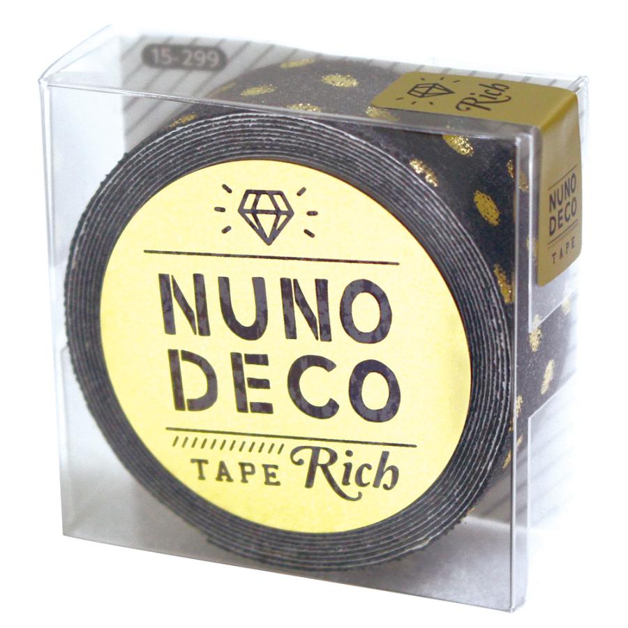 KAWAGUCHI 手芸用品 NUNO DECO ヌノデコテープ リッチドット グレー 15-299