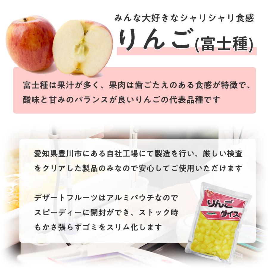 りんご 中国原料国内製造 ダイス 固形1,000g バラ売り 天狗缶詰 業務用 食品