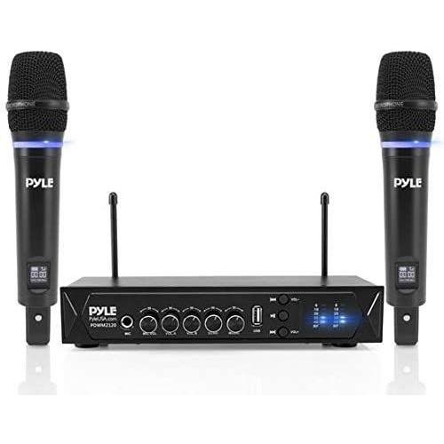 UHF 50 Channel Wireless Microphone System Rechargeable Dual Cordless