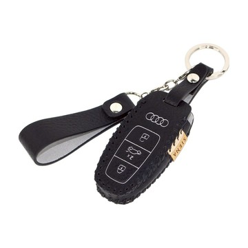 Osiena 豪華奧迪 C型 A6/A7/A8/Q7 智能鑰匙包  單一商品  黑色