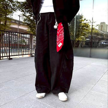 【AMERO】男裝 女裝 彎刀工裝長褲 大口袋