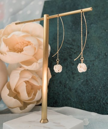 極細緻Mizuhiki璀璨耳線/耳針│純銅鍍真金抗敏