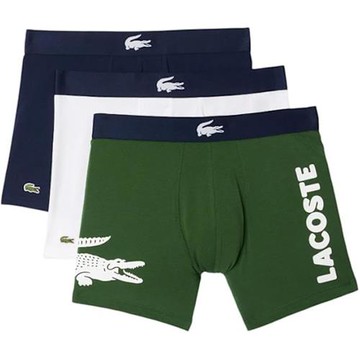 Lacoste 2025男時尚合身藍白綠色四角修飾內著混搭3件組