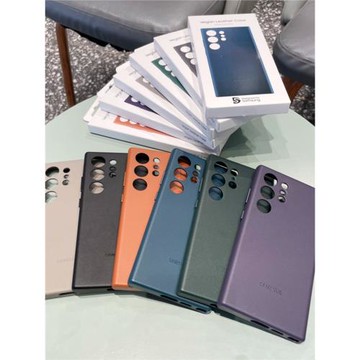 三星S24Ultra手機殼S24+保護套生態皮革S23ultra全包防摔S22ultra商務簡約適用S24男女純色超薄商非原裝外殼