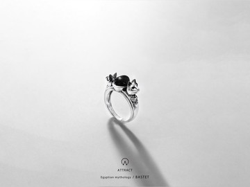 埃及守護者系列芭絲特銀製戒指
