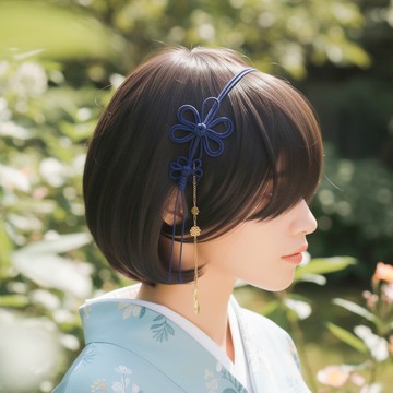 繩結髮箍 繫緊時光【輕巧・簡便】浴衣、和服，日常亦適用。