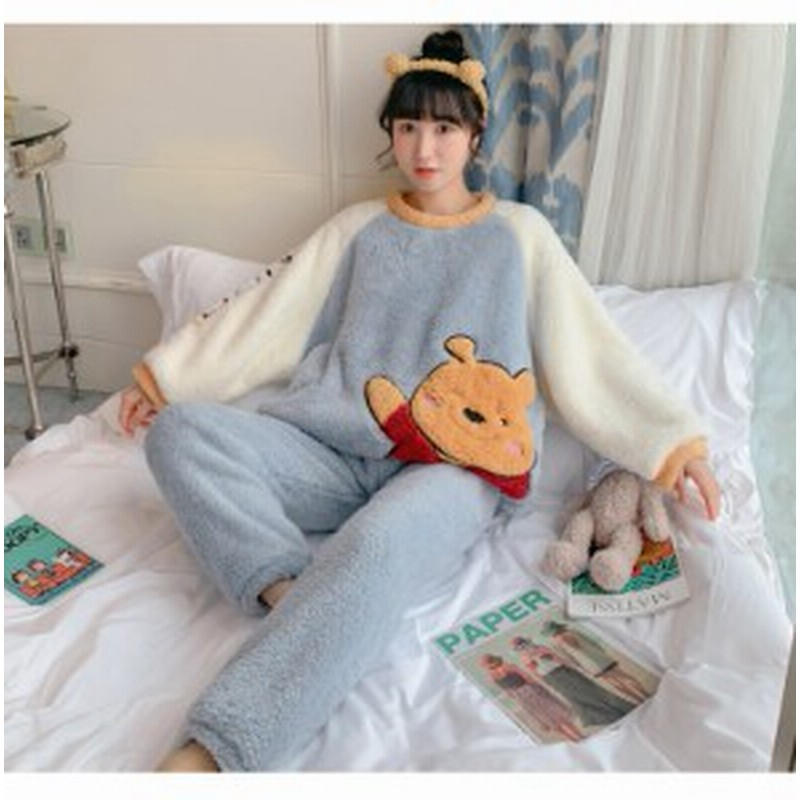 クマのプーさん パジャマ レディース ルームウェア もこもこ モコモコ パジャマ レデイース 寝巻き セットアップ ナイトウェア 部屋着 通販 Lineポイント最大4 0 Get Lineショッピング
