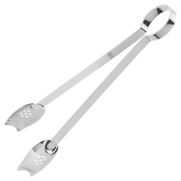 KitchenCraft 濾油餐夾24cm 430不鏽鋼材質 帶濾油孔設計 輕鬆瀝油  1支  銀色