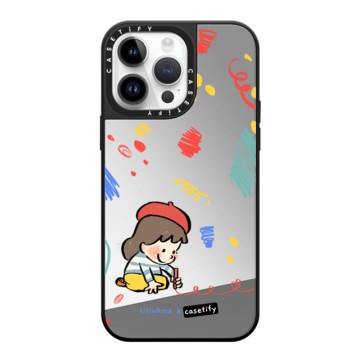 Liliuhms x CASETiFY iPhone 14 Pro Max Case Silver on Black Mirror