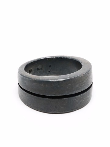 Parts of Four - Crevice ring v2 (Narrow, KA) - unisex - Sterling Silver - 12 - Black
