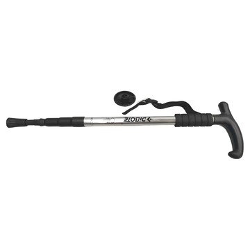 DIBOTE 迪伯特 鋁合金彎柄四節式登山杖  50~114cm  銀色  1支