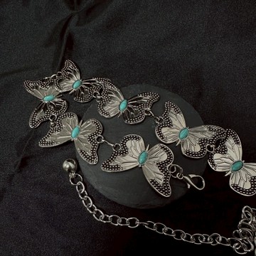 ☆LimeLight☆ 寶石 蝴蝶 波西米亞 復古 INS Y2K 民族風 日韓風 金屬 飾品 配飾 腰帶 腰鍊 腰鏈