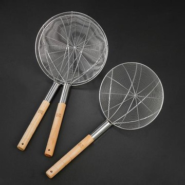 不銹鋼帶柄過濾網超細漏勺撈籬笊籬撈面渣勺線漏大漏炸密喱笊籬