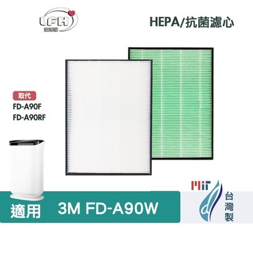適用 3M FD-A90W 雙效空氣清淨除濕機 抗菌 HEPA 靜電 濾心 濾網 取代FD-A90F FD-A90RF
