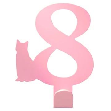 OPUS 東齊金工 當貓咪遇上數字8 掛勾 鋼 黏貼式  質感粉色  1個