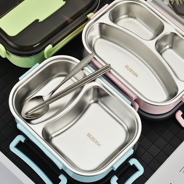 熱銷日本正品保溫飯盒304不銹鋼分格便當盒保溫加熱快餐盒學生上班族