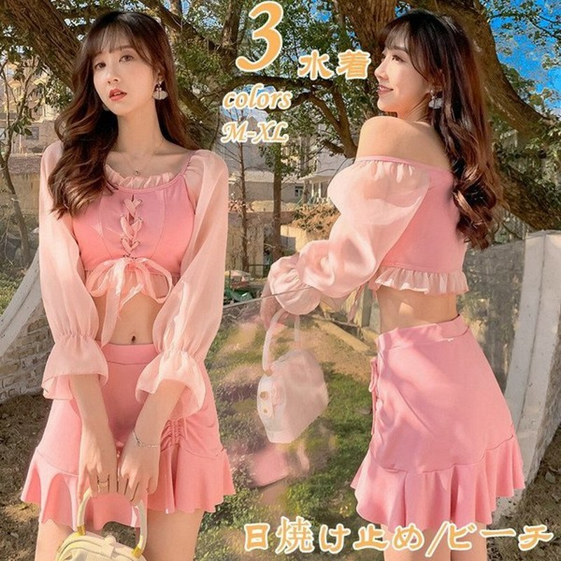 レディースファッション 水着セット 上下セット 長袖 スカート型 体型カバー 花柄 ビーチ水着 大きいサイズ 可愛い スイムウェア 女性用 大人 プ 通販 Lineポイント最大get Lineショッピング