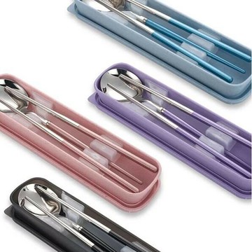 【Caldo卡朵生活】經典不鏽鋼靜音餐具2件組(附盒)【JC科技】