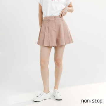 non-stop 簡約打摺高腰短褲-2色