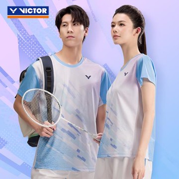 VICTOR/威克多官方夏抗菌透氣羽毛球服中性款針織運動T恤 T-50022
