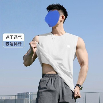 運動背心 快干 透氣 冰絲無袖上衣 冰絲背心男夏季涼感寬鬆休閒速乾衣輕薄坎肩運動跑步健身無袖恤
