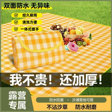 野餐墊防潮布戶外露營便攜防水加厚野炊沙灘郊遊地墊草坪春遊墊子鑫弘-戶外運動