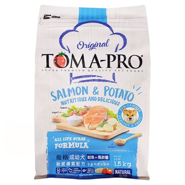 TOMA-PRO 優格 成幼犬用 乾飼料 豐富Omega-3脂肪酸 添加鈣質  鮭魚+馬鈴薯  1.5kg  1袋