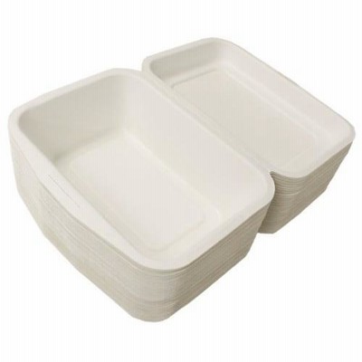 中村 【業務用】 ECO さとうきび繊維 フードパック 大 (容量600ml) (50枚入) ホワイト