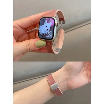 《台灣出貨》適用 APPLE WATCH 硅膠貼皮錶帶 磁吸錶帶 真皮錶帶 S11 S10 45mm 46mm 女士錶帶