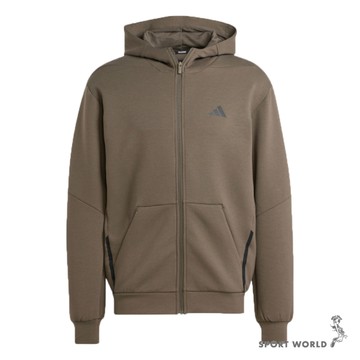 Adidas 連帽外套 男裝 排汗 咖啡【運動世界】IY1133