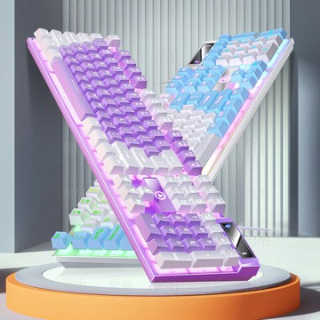 銀雕K500游戲有線鍵盤拼色發光機械手感臺式電腦配件跨境批速賣通【鑫弘電腦配件】鑫弘-3C數碼