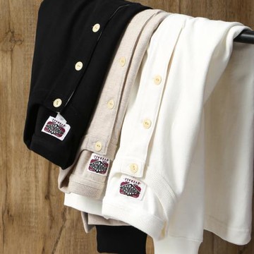 (免運)阿美咔嘰男士t恤長袖春秋亨利領新疆棉重磅純色復古打底衫加厚TEE