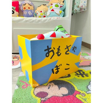 【台灣現貨 l呆の嚴選】蠟筆小新同款收納箱 實木 玩具箱 儲物箱 家用 整理箱 雜物箱 木箱 蠟筆小新 同款 可愛 送禮