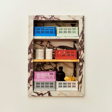 【HAY丹麥當代家居設計】Colour Crate Mini - Set of 2 / 收納籃 - 灰粉